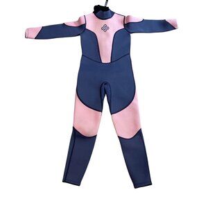 Seaskin 3mm Wetsuit Youth Girls Size 6 Pink Gray Neoprene Zipper Back Warmth